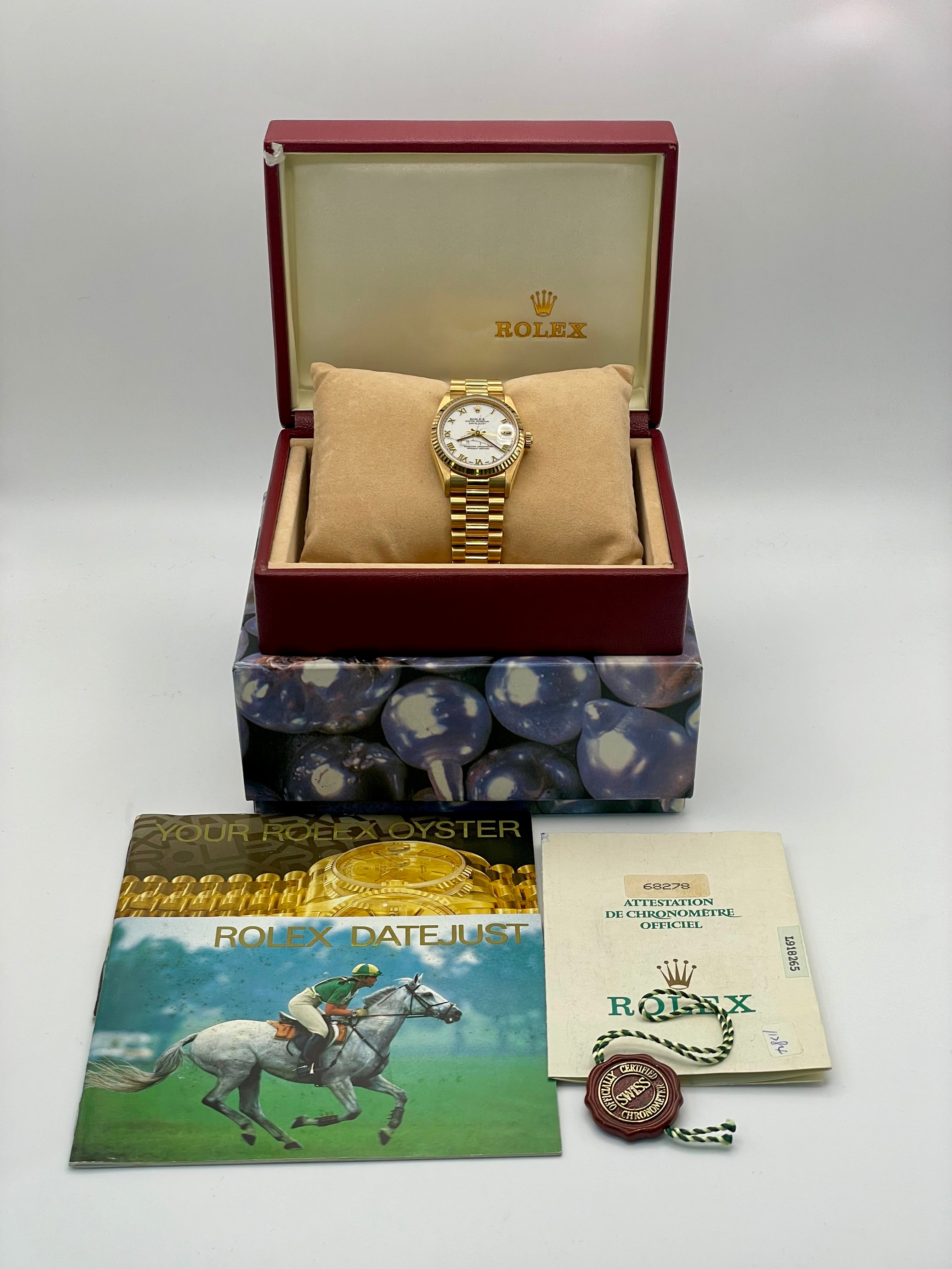 1980's Rolex YG Datejust Howlite Marble Stone Dial 31mm 68278