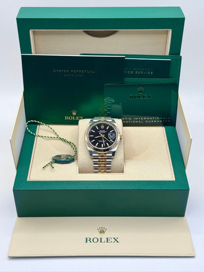 2025 Rolex Datejust Black 41mm Stainless Steel/Yellow Gold 126333-0014