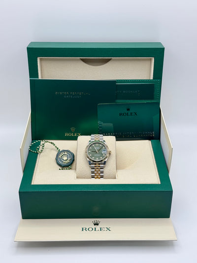 2025 Rolex Datejust Green Diamond Dial 31mm Stainless Steel/Yellow Gold 278273-0030