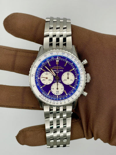2025 Breitling Navitimer B01 Chronograph Purple Dial Limited to 50 pieces 43mm Stainless Steel AB01385C1Q1A1