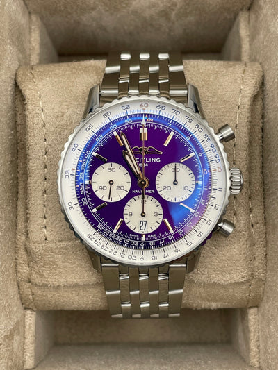 2025 Breitling Navitimer B01 Chronograph Purple Dial Limited to 50 pieces 43mm Stainless Steel AB01385C1Q1A1