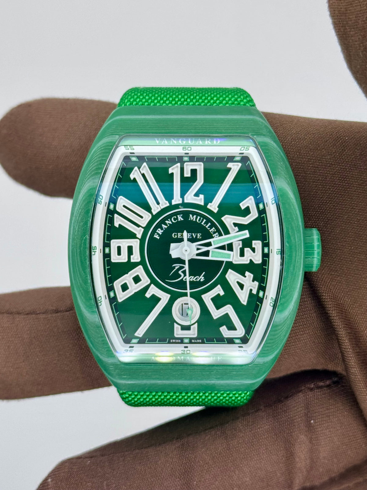 NEW 2025 Franck Muller Vanguard Beach Green 41mm Composite V 41 SC DT BEACH VR VE GF3