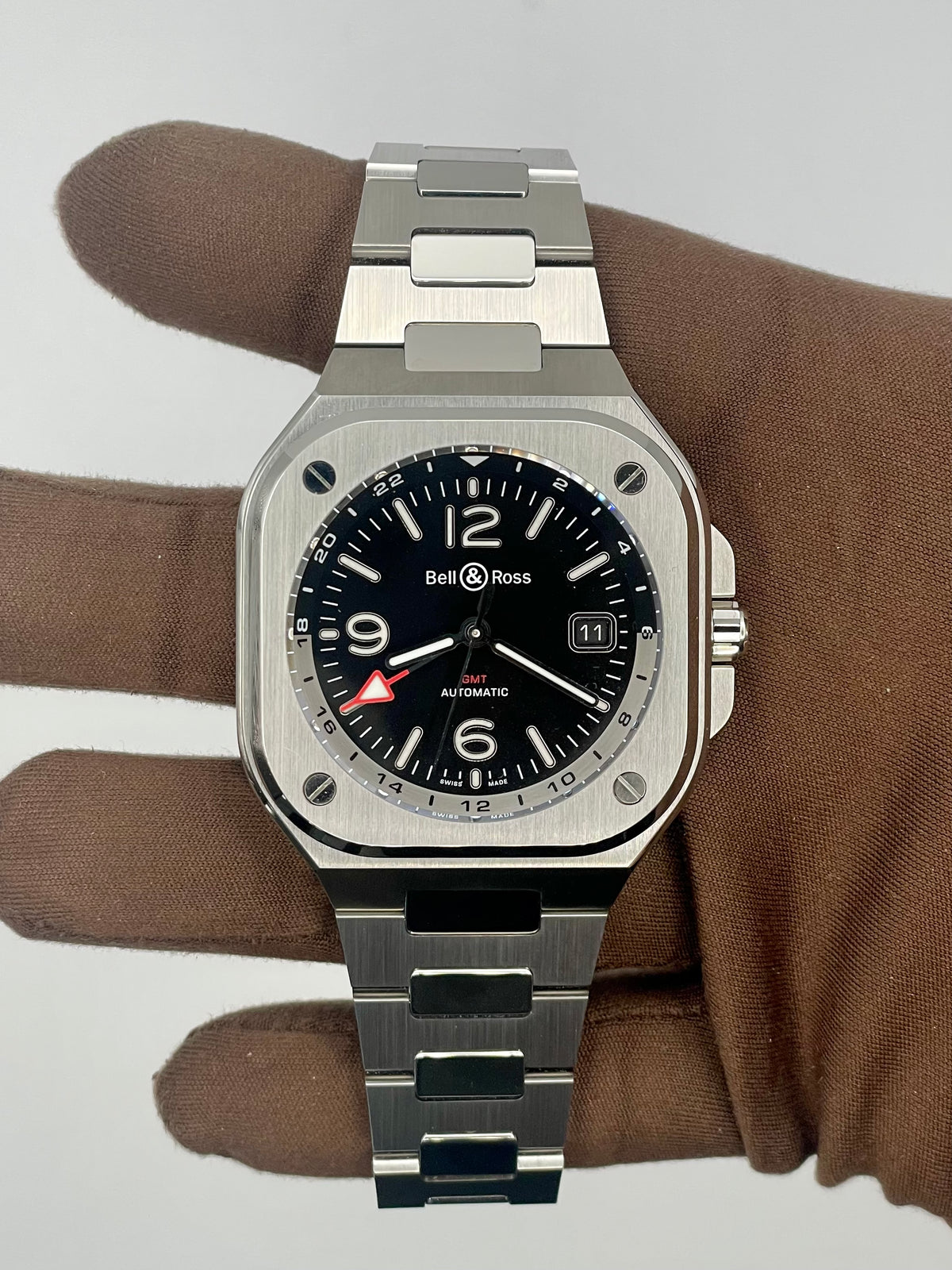 NEW 2025 Bell & Ross BR-05 GMT 41mm Stainless Steel BR05G-BL-ST/SST