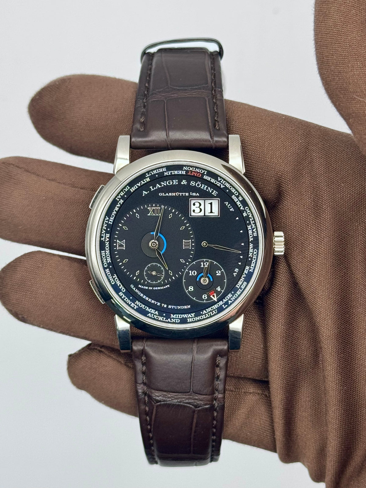 A. Lange & Sohne Lange 1 Time Zone White Gold 136.029