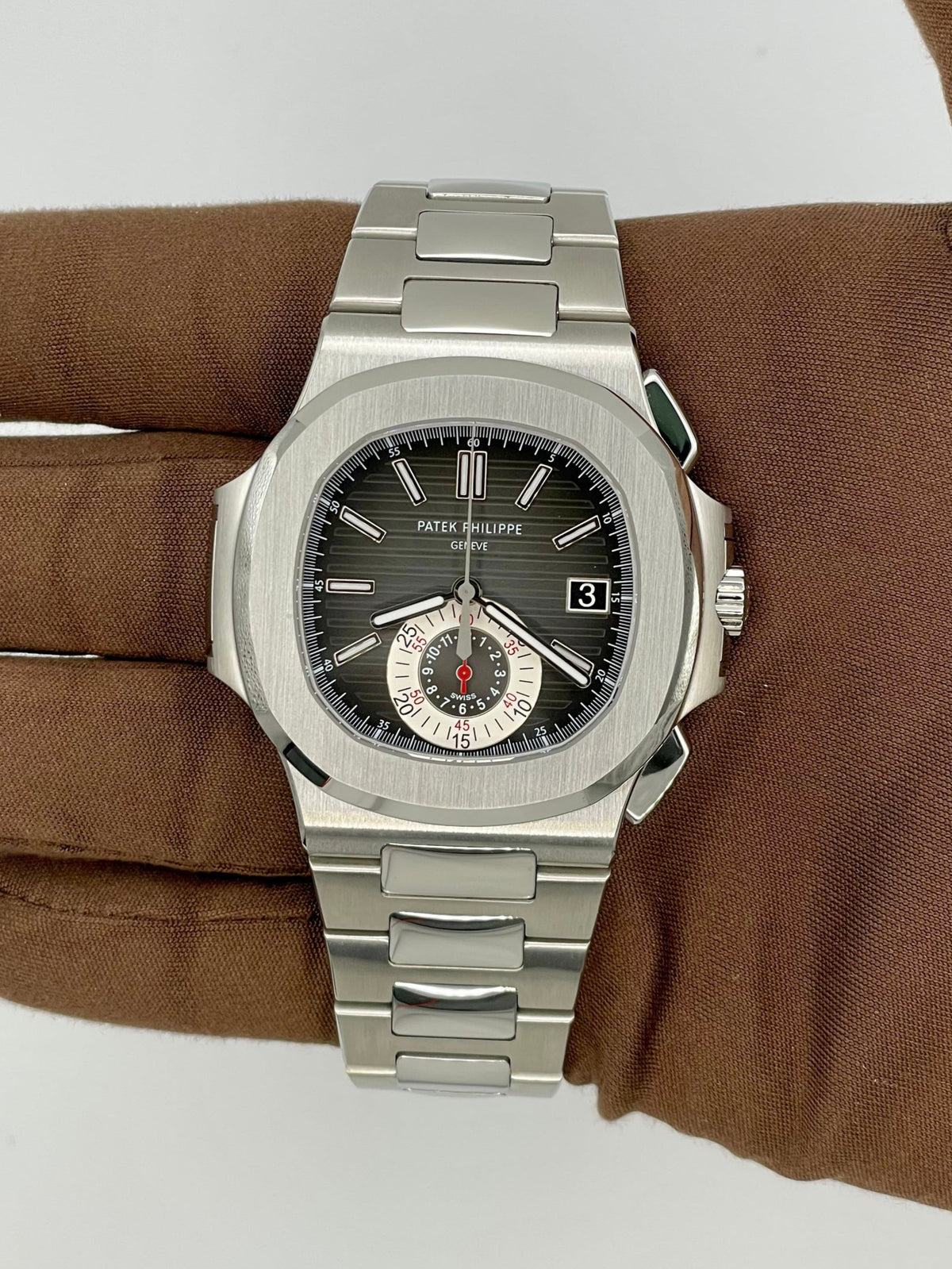 LIKE NEW 2011 Patek Philippe Steel Nautilus Chronograph Black Dial 5980/1A-014