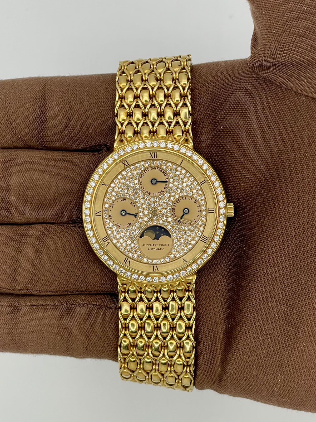 1990s Audemars Piguet Perpetual Calendar 18kt Yellow Gold Diamond
