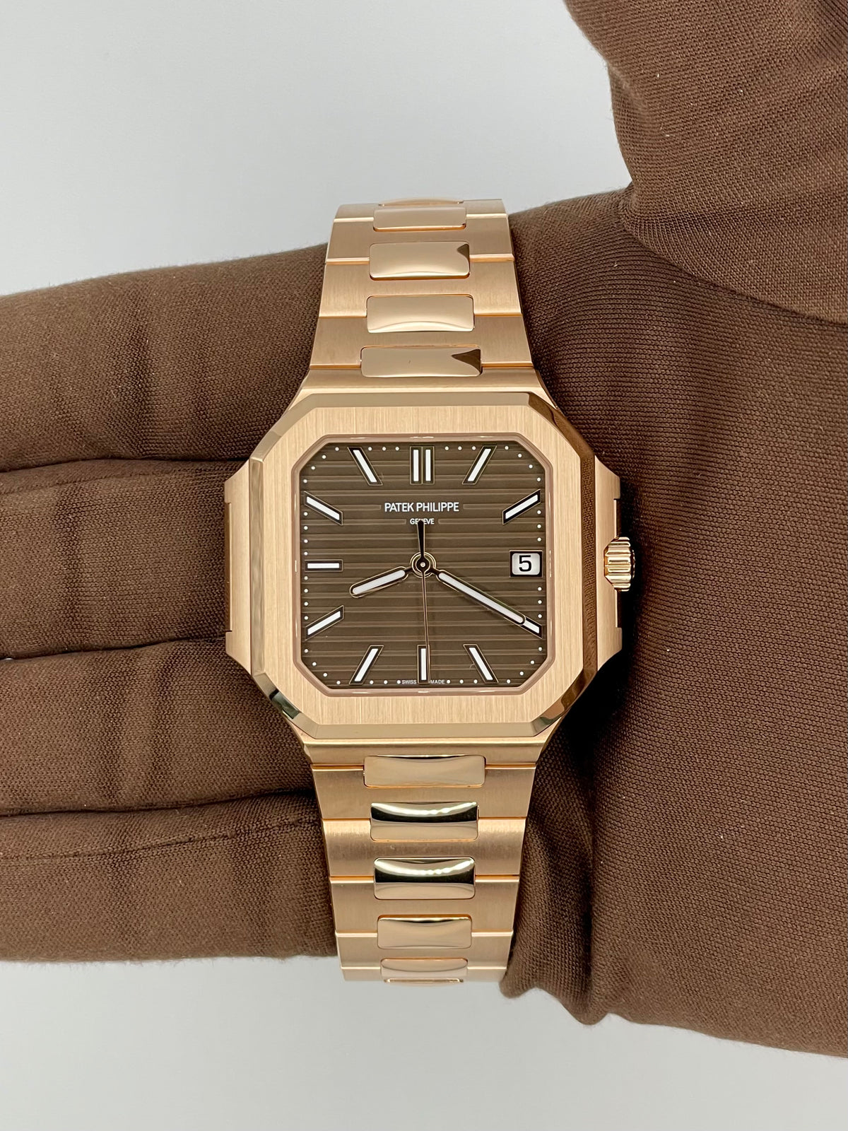 NEW 2025 Patek Philippe Cubitus Rose Gold Brown Dial 7128/1R-001