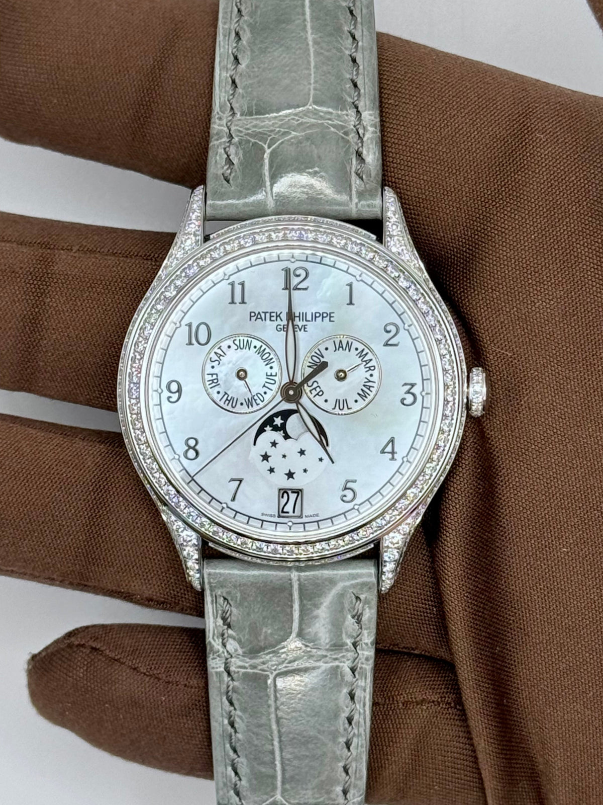 NEW 2024 Patek Philippe WG Annual Calendar WG Moon Phases Complications 38mm 4948G-010