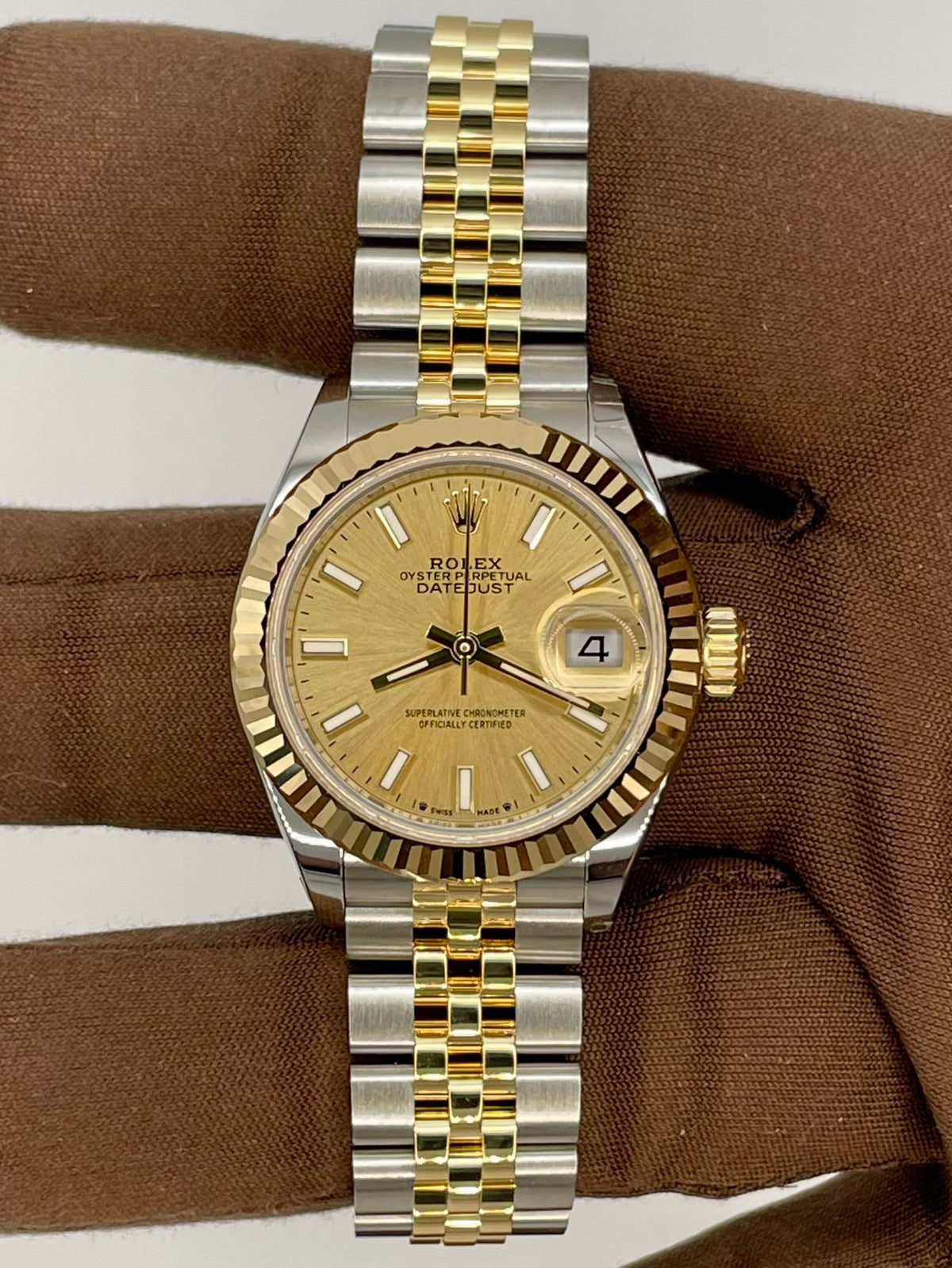 NEW 2025 Rolex YG/SS Datejust Champagne Index 28mm 279173