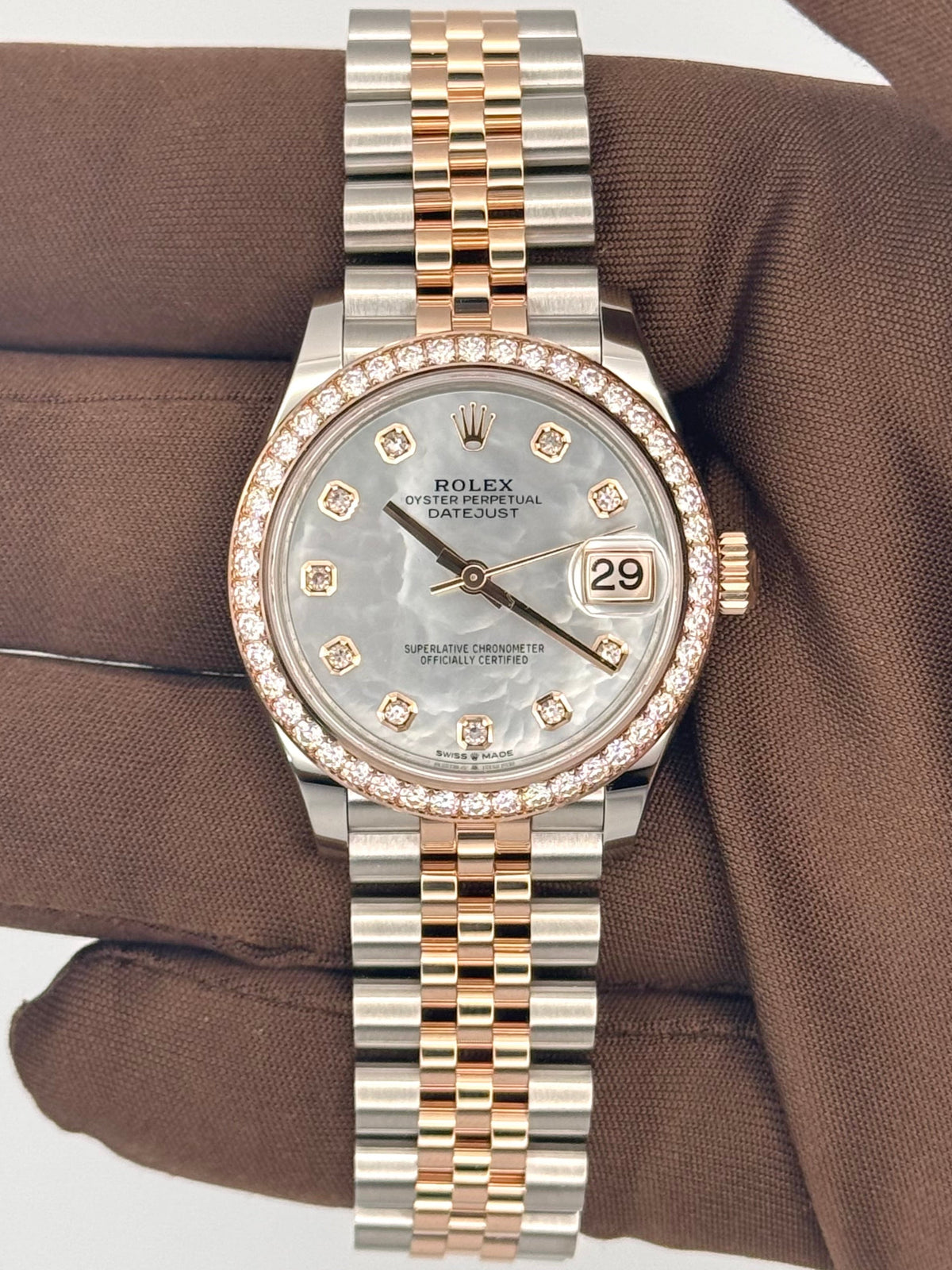2024 Rolex Datejust Diamond bezel 31mm Rose Gold/Stainless Steel 278381RBR-0026