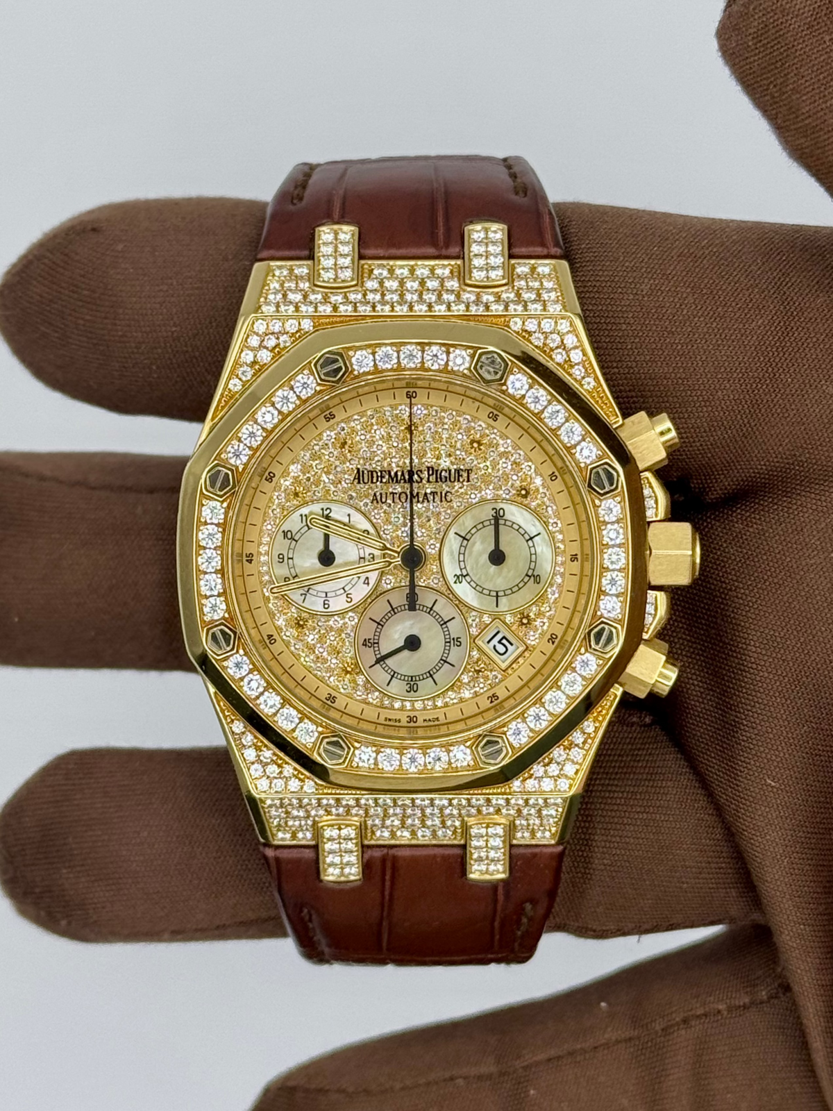 Audemars Piguet 18kt YG Royal Oak Chronograph Factory Diamonds 39mm 26068BA.ZZ.D088CR.01