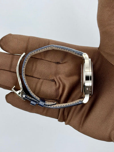 2025 Patek Philippe Complications Annual Calendar Moon Phases Blue Baguette Diamond 38mm White Gold 5396G-017