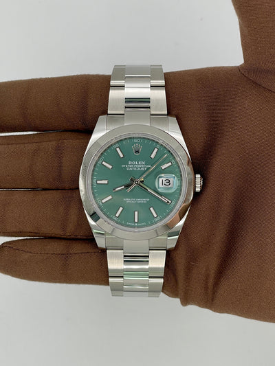 2025 Rolex Datejust Mint Green 41mm Stainless Steel 126300-0019
