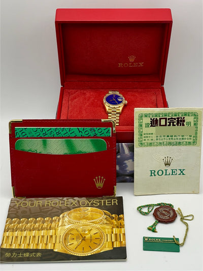 1994 Rolex Lady-Datejust Factory Lapis Dial 26mm Yellow Gold 69258