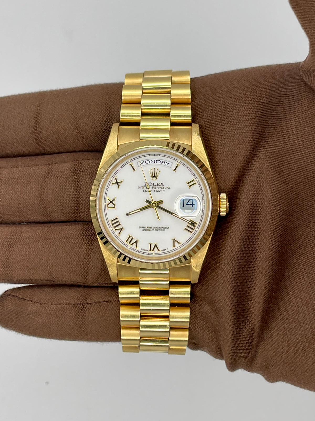 1998 Rolex Day-Date Unpolished 36mm Yellow Gold 18238