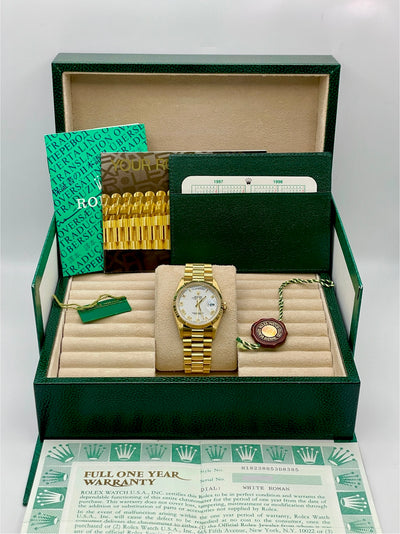 1998 Rolex Day-Date Unpolished 36mm Yellow Gold 18238