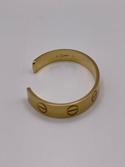 Cartier Open Love Bracelet Size 17 17mm Yellow Gold Love Cuff