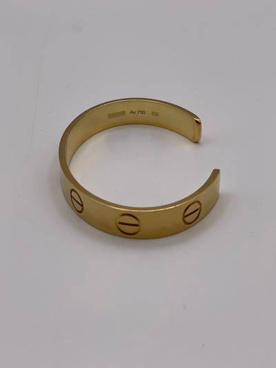 Cartier Open Love Bracelet Size 17 17mm Yellow Gold Love Cuff