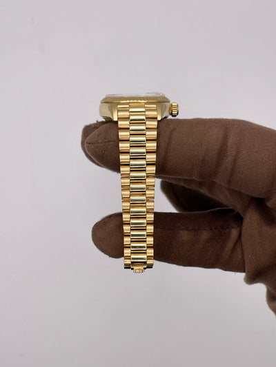 2000 Rolex Datejust Jade "Kiwi" Stone Dial 26mm Yellow Gold 79178