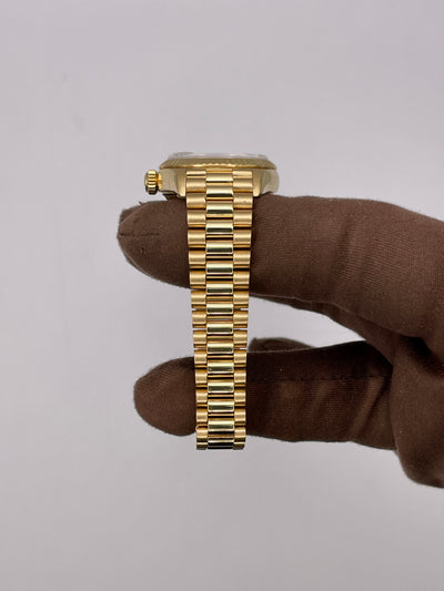 2000 Rolex Datejust Jade "Kiwi" Stone Dial 26mm Yellow Gold 79178