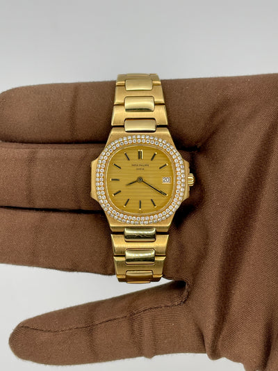 1995 Patek Philippe Nautilus Factory Diamond Bezel 27mm Yellow Gold 4700/2J