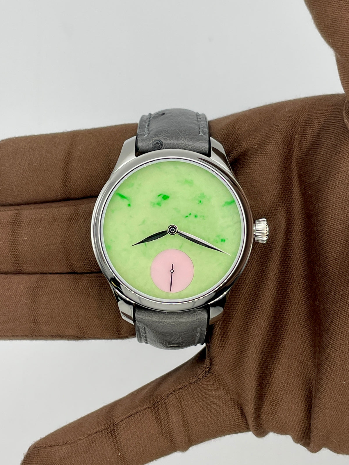 2025 H. Moser Endeavour Small Seconds Concept Pop Burmese Jade and Pink Opal Dial 38mm Stainless Steel 1202-1205