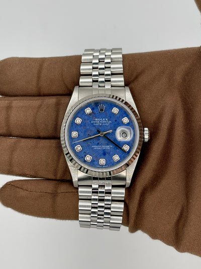 2000 Rolex Datejust Sodalite Dial 36mm Stainless Steel 16234
