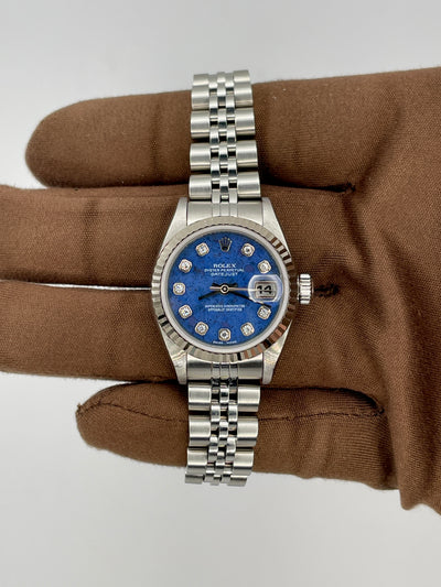 2003 Rolex Datejust Sodalite Dial 26mm Stainless Steel 79174