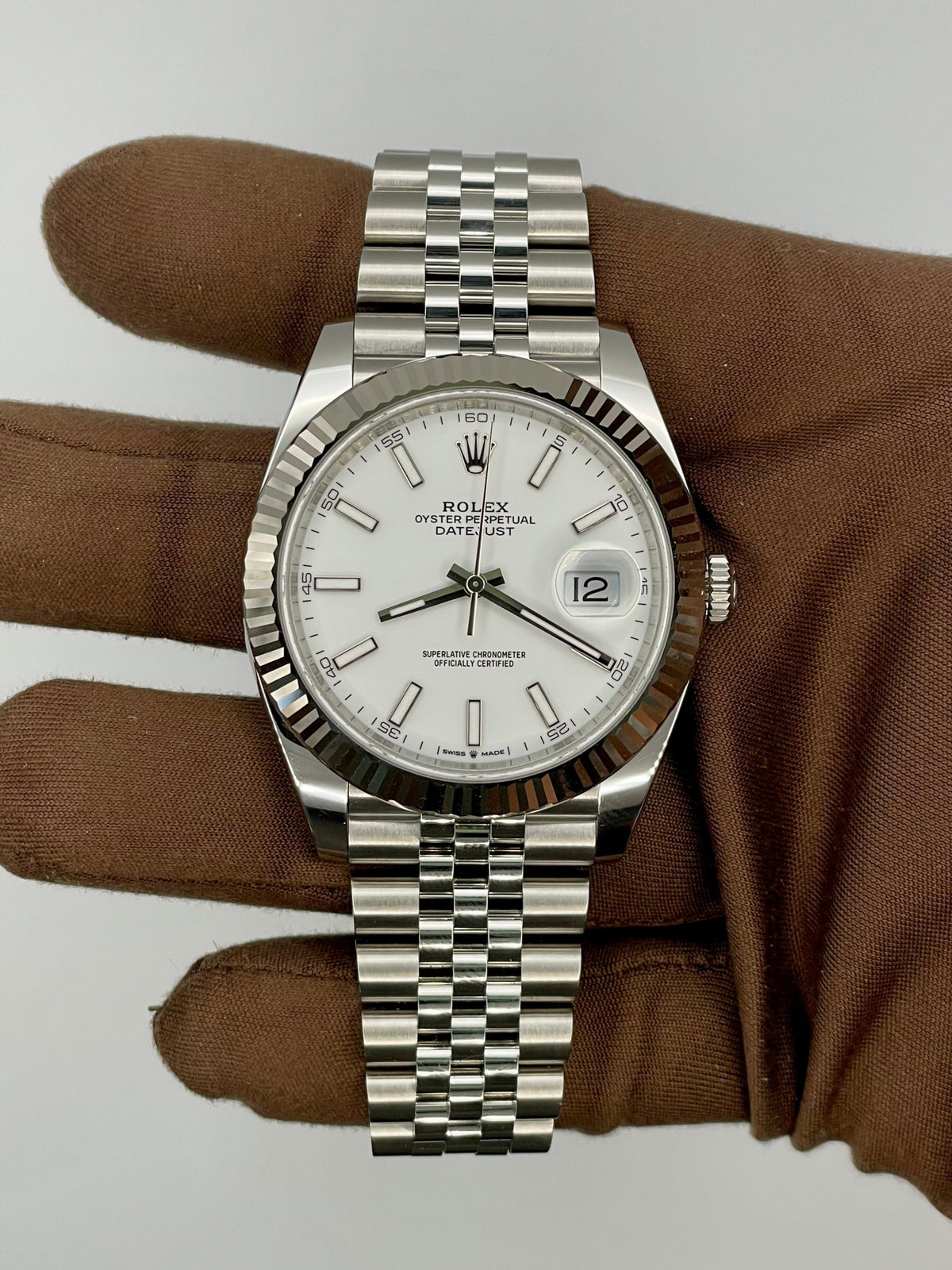 NEW 2025 Rolex Datejust White Index 41mm 126334-0010