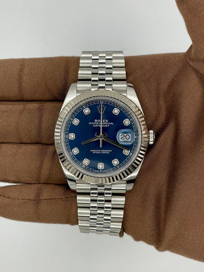 2020 Rolex Datejust Blue Diamond 41mm Stainless Steel 126334-0016