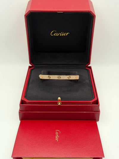 2021 Cartier Pave Love Bracelet 19 Rose Gold with Diamonds Love Bracelet