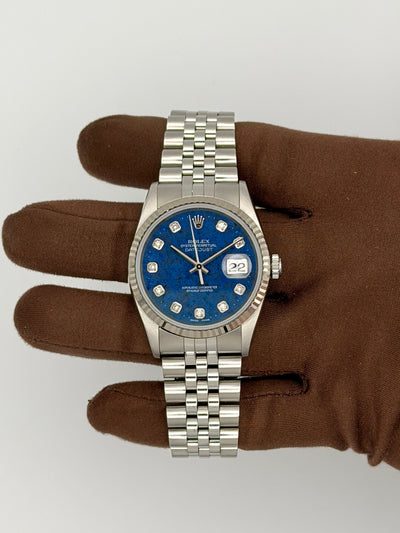 2000 Rolex Datejust Sodalite Dial 36mm Stainless Steel 16234