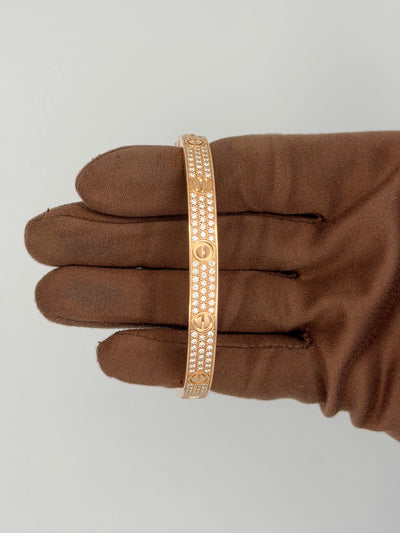 2021 Cartier Pave Love Bracelet 19 Rose Gold with Diamonds Love Bracelet