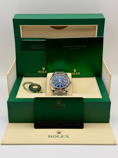 2021 Rolex Datejust Blue Index 41mm Stainless Steel 126334-0002
