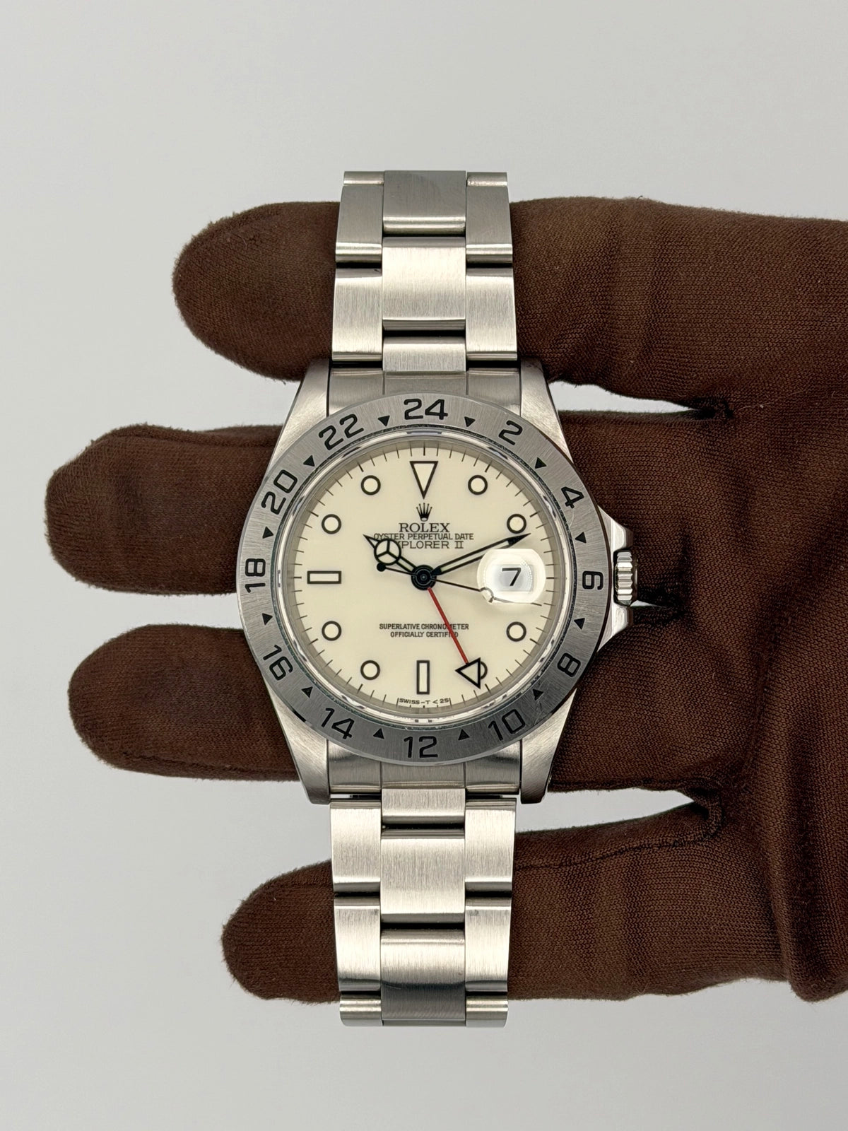 1992 Rolex Explorer II Panna Cream Unpolished Full Set 40mm Stainless Steel 16570