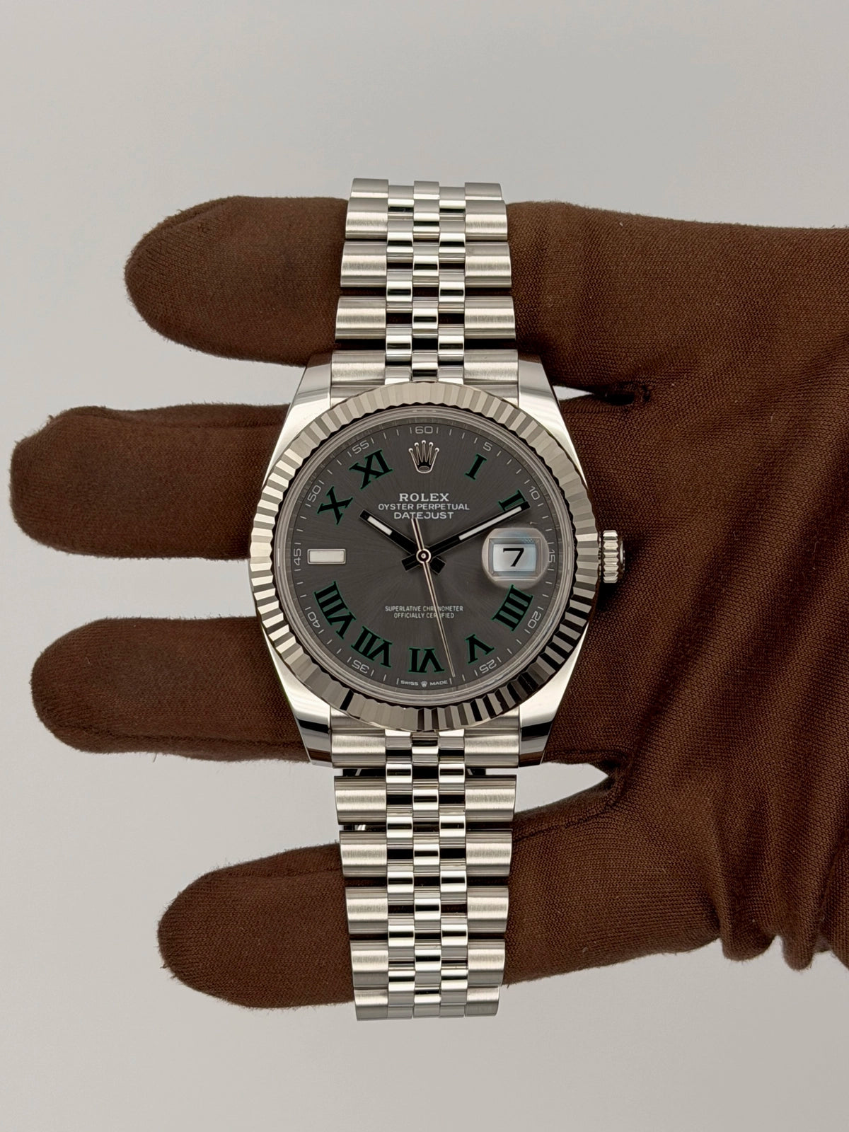 2025 Rolex Datejust 41 Wimbledon 41mm Stainless Steel/White Gold 126334