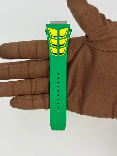 Richard Mille RM 11 Straps Green and Yellow Rubber RM 11-03