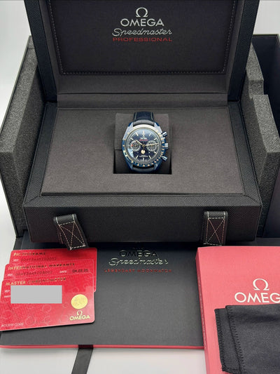 2025 Omega Speedmaster Moonwatch Co-Axial Master Chronometer Moonphase Chronograph Blue Side Of The Moon 44.25mm Ceramic 304.93.44.52.03.002