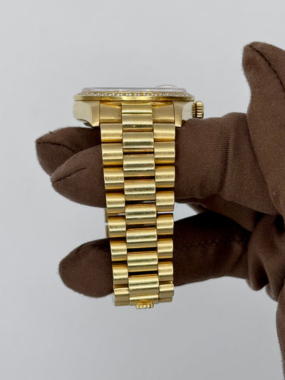 1990 Rolex Day-Date Enamel Diamond Pinball Dial Arabic Day and Date 36mm Yellow Gold 18348