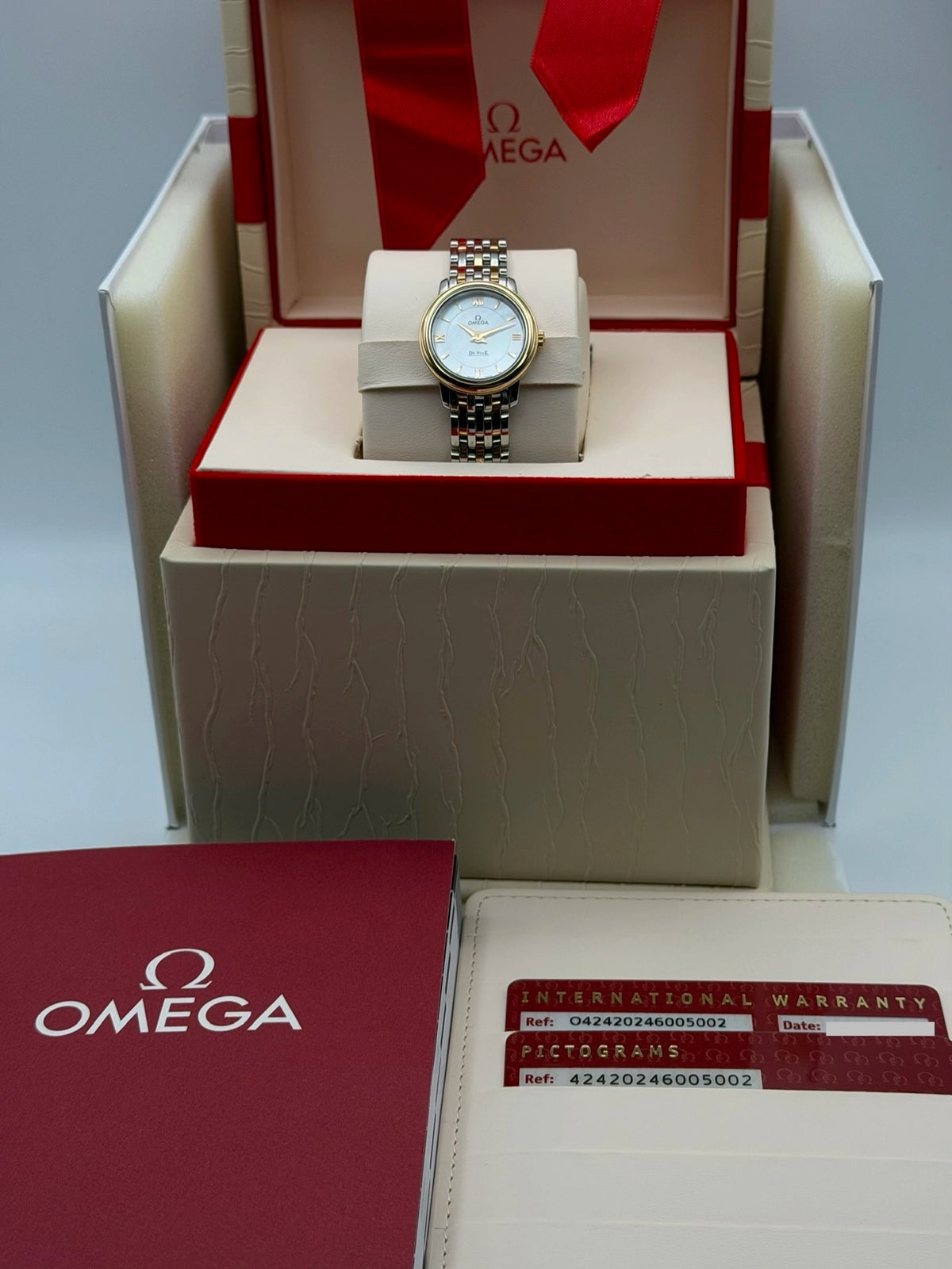 2026 Omega De Ville Prestige 24 x 16mm Stainless Steel/Rose Gold-Plated 424.20.24.60.05.002