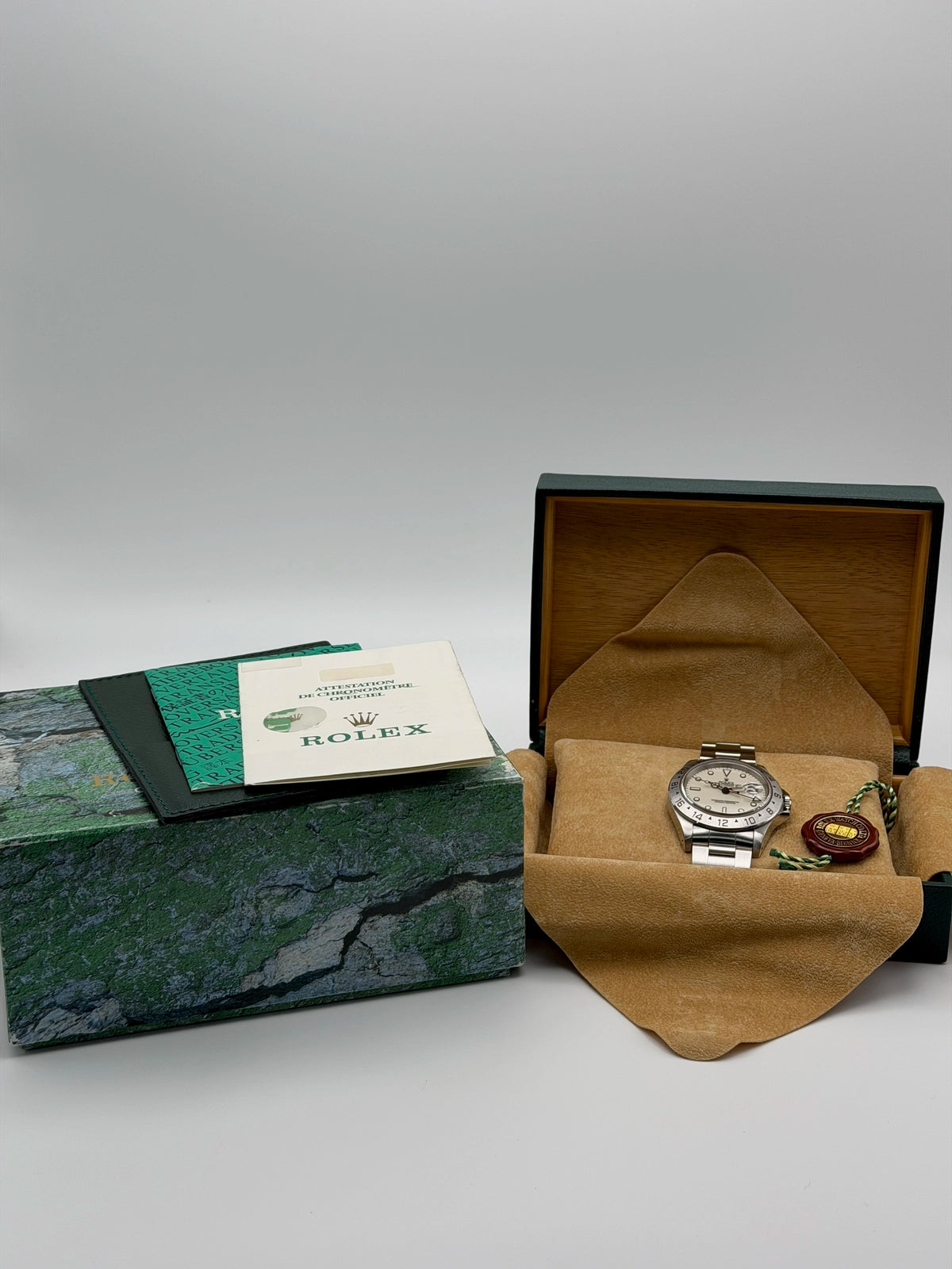 1992 Rolex Explorer II Panna Cream Full Set with original receipt 40mm Stainless Steel 16570