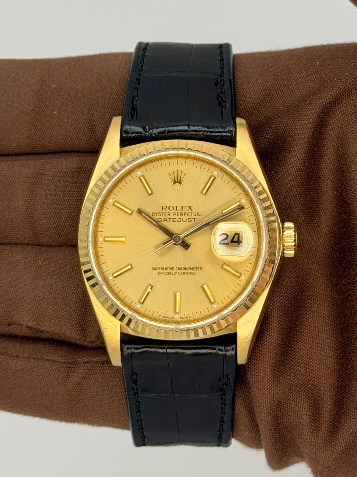 1981 Rolex Datejust 36mm Yellow Gold 16018