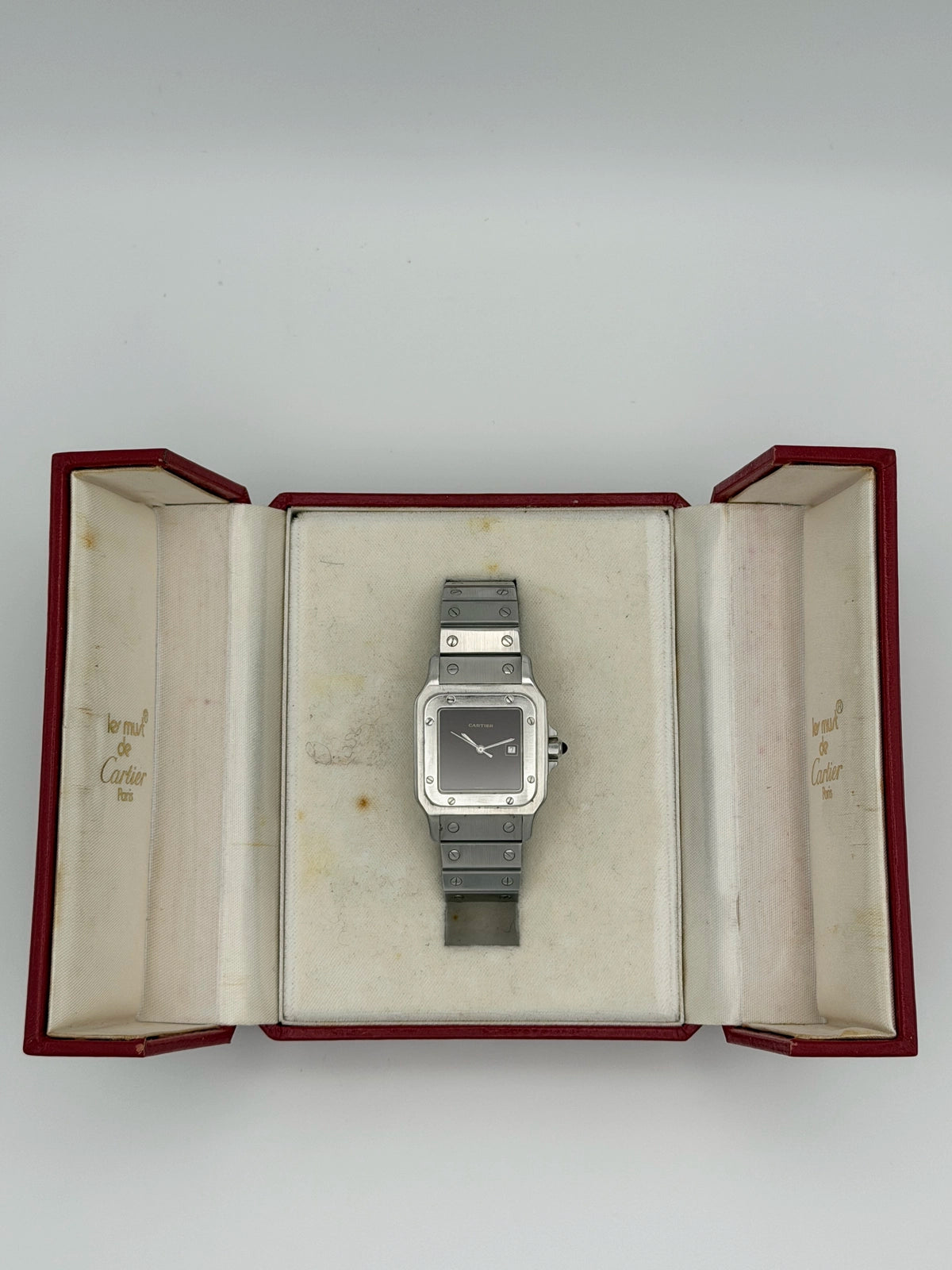 1986 Cartier Santos Carree Light Crazing 29mm x 41mm Stainless Steel 2960
