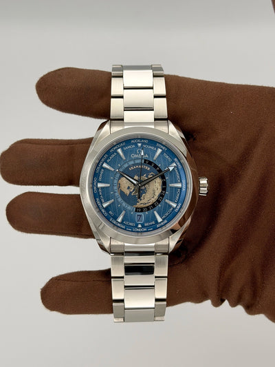 2024 Omega Seamaster Aqua Terra 150M Co-Axial Master Chronometer GMT Worldtimer 43mm Stainless Steel 220.10.43.22.03.002