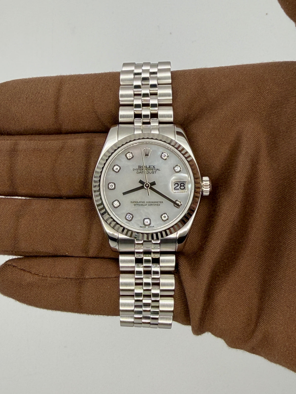 2011 Rolex Datejust 31mm Stainless Steel/White Gold Bezel 178274