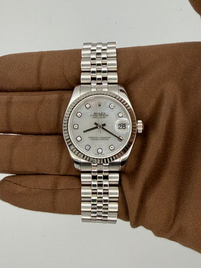 2011 Rolex Datejust Mother of Pearl Diamond Dial 31mm Stainless Steel/White Gold 178274