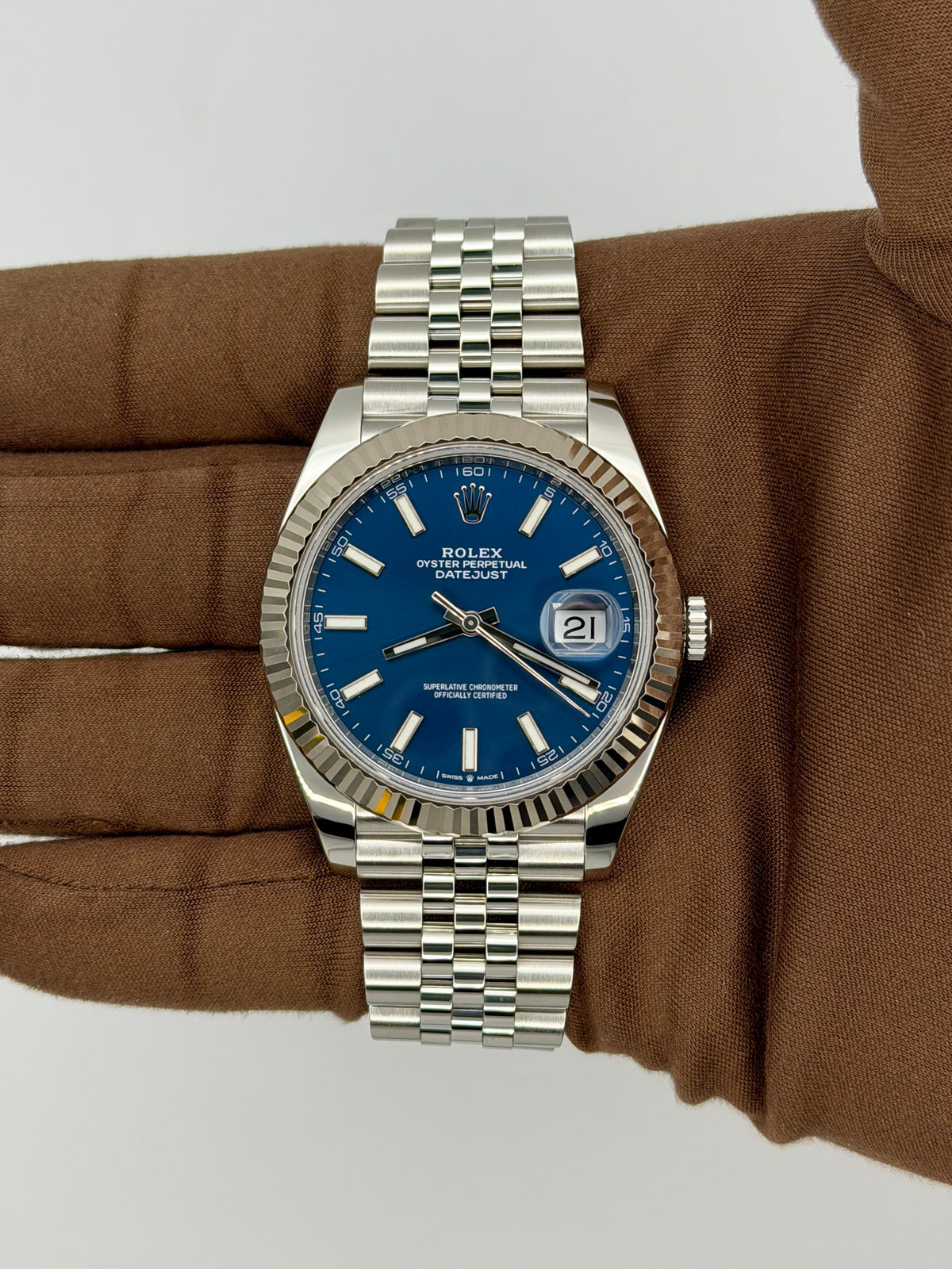 2021 Rolex Datejust Blue Index 41mm Stainless Steel 126334-0002