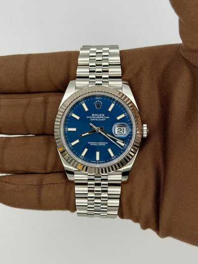 2021 Rolex Datejust Blue Index 41mm Stainless Steel 126334-0002
