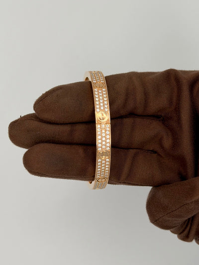 2021 Cartier Pave Love Bracelet 19 Rose Gold with Diamonds Love Bracelet