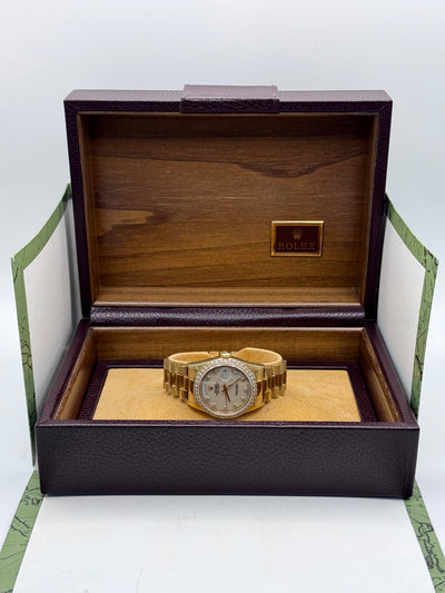 1990 Rolex Day-Date Enamel Diamond Pinball Dial Arabic Day and Date 36mm Yellow Gold 18348